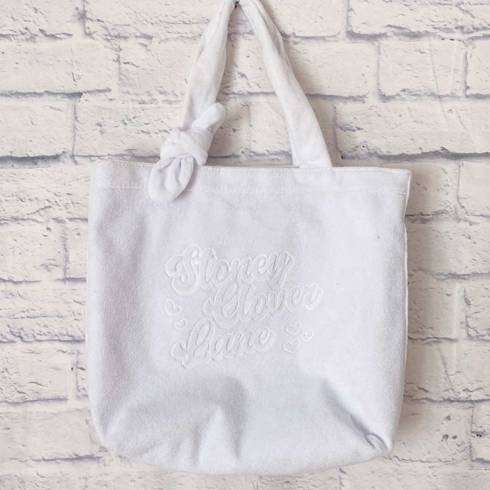 Stoney Clover Lane x Target white terry tote bag